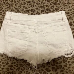 White mini shorts